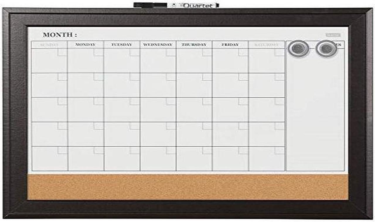 Main image of Quartet Combination Magnetic Whiteboard Calendar & Corkboard 23x17 Black