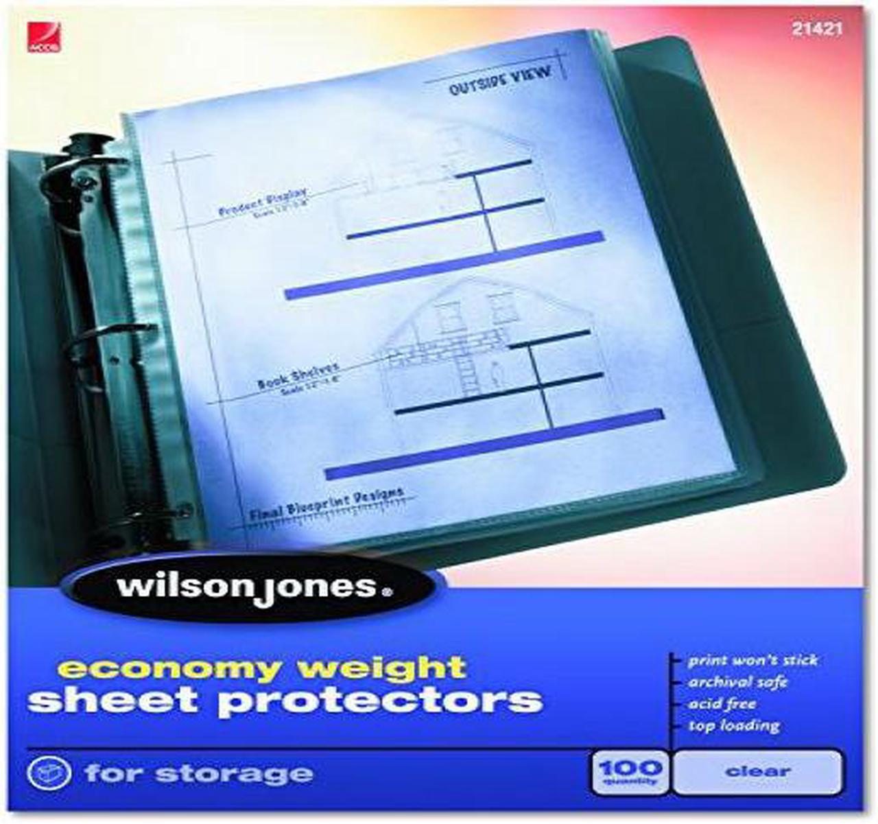 Alt view image 2 of 8 - Wilson Jones 21420 Economy Weight Sheet Protector- Clear- 50/Box