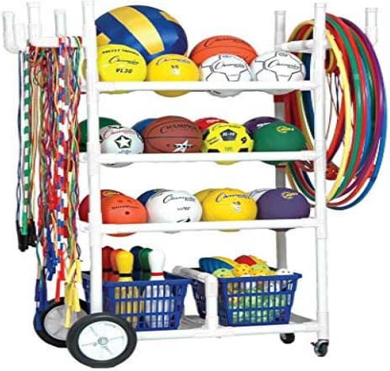 Alt view image 5 of 10 - Champion Sports TWCART High Impact All-Terrain Heavy-Duty Cart - Plastic - 176 lb Capacity - 19 x 53 x 58 - White