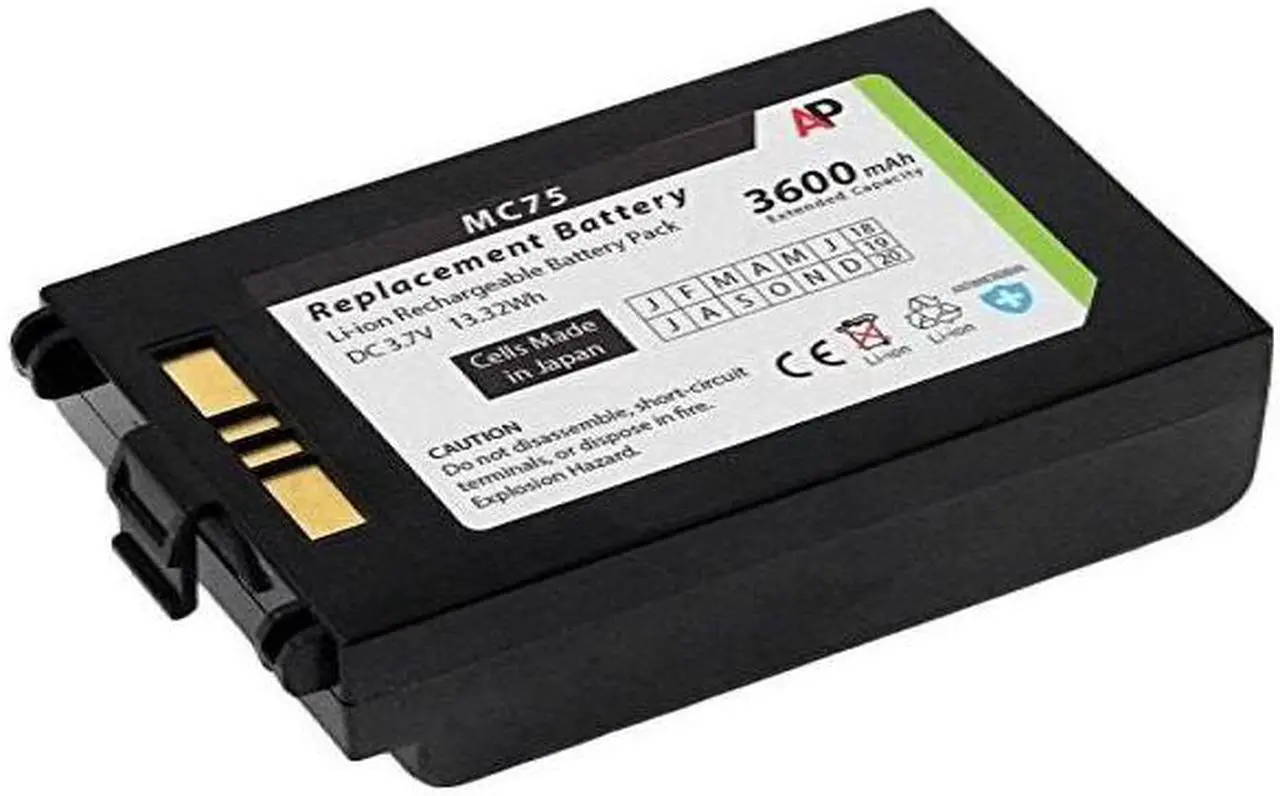 Alt view image 2 of 6 - Replacement Battery for Motorola/Symbol MC75 & MC70 Series. 3600mAh Extended