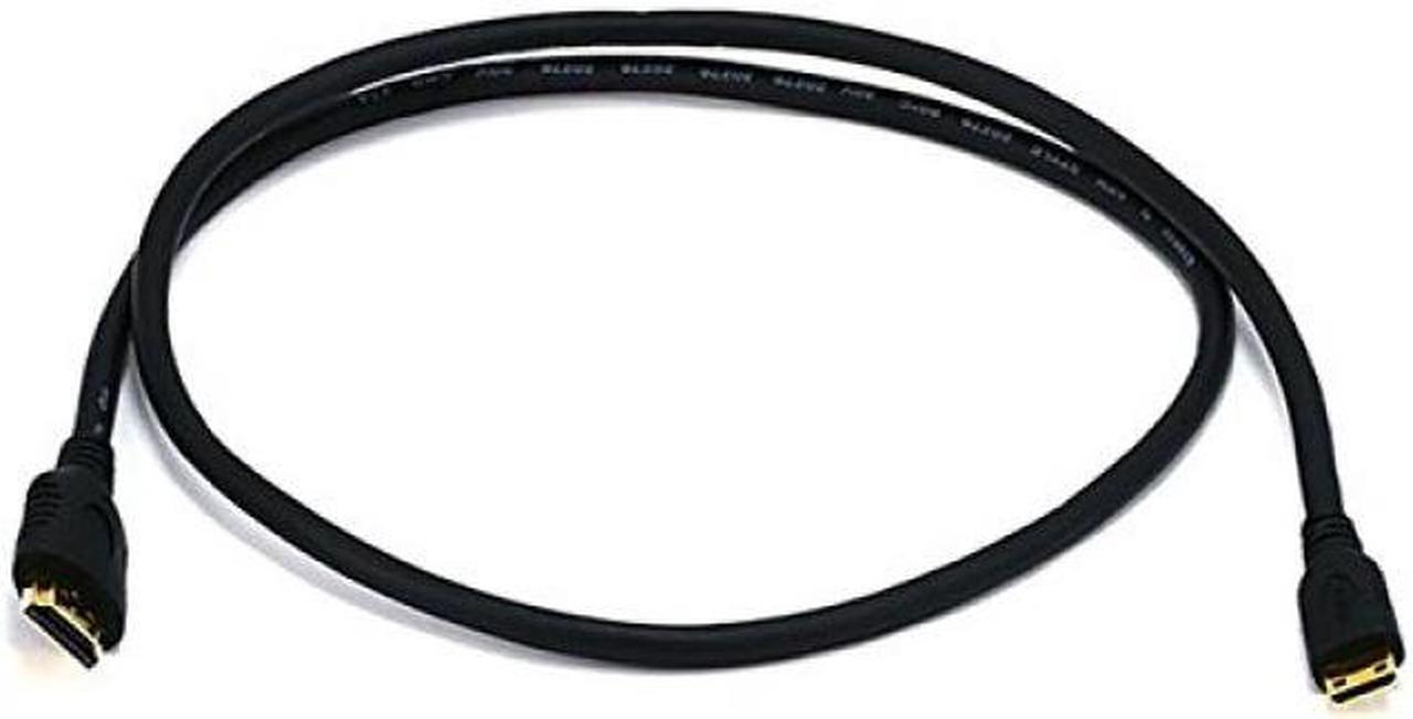 Alt view image 4 of 16 - Monoprice High Speed HDMI Cable - 6 Feet - Black | Blackwith HDMI Mini Connector, 4K @ 24Hz, 10.2Gbps, 30AWG