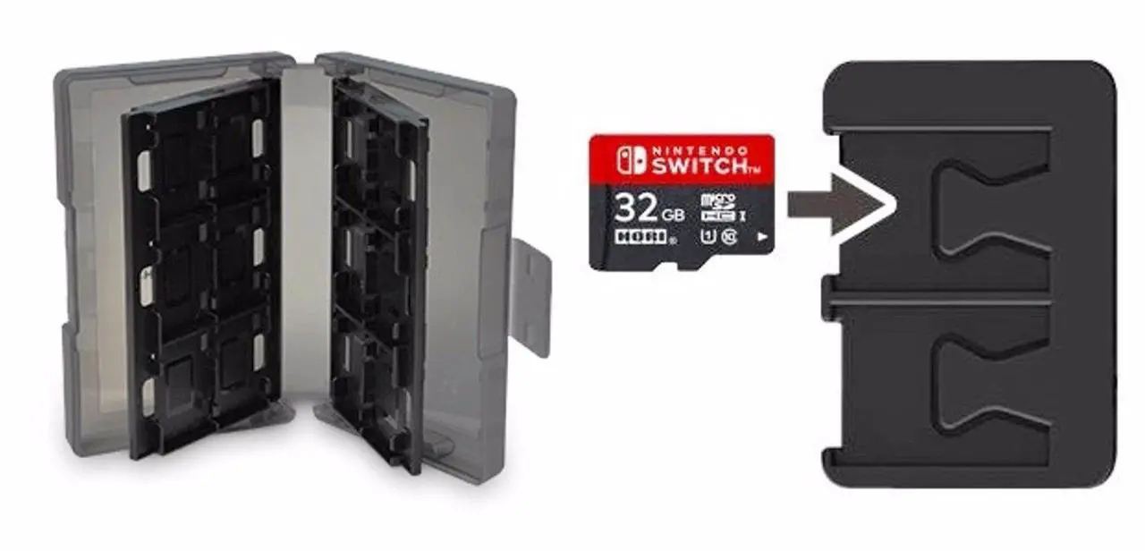 Alt view image 4 of 4 - HORI Nintendo Switch Game Card Case 24 - Black