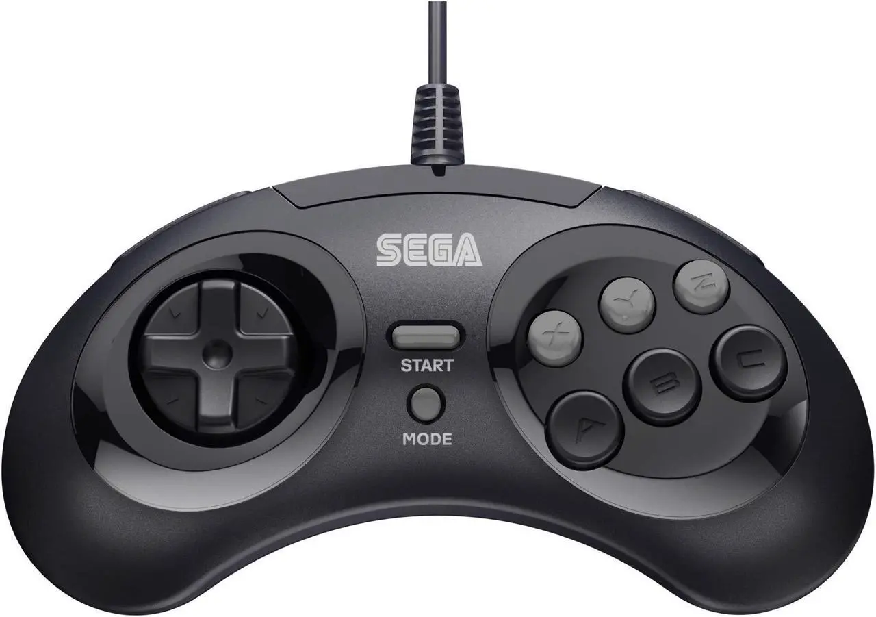 Alt view image 5 of 14 - Retro-Bit Official Sega Genesis 8-Button Arcade Pad- USB Port - Black - PC/Mac
