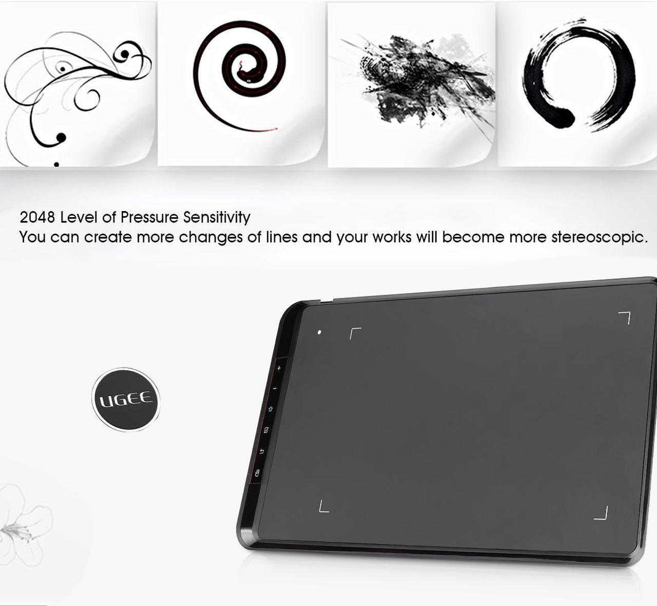 Alt view image 3 of 7 - UGEE EX07 8'' x 5'' Digital Art Graphics Tablet with P50S Drawing Pen