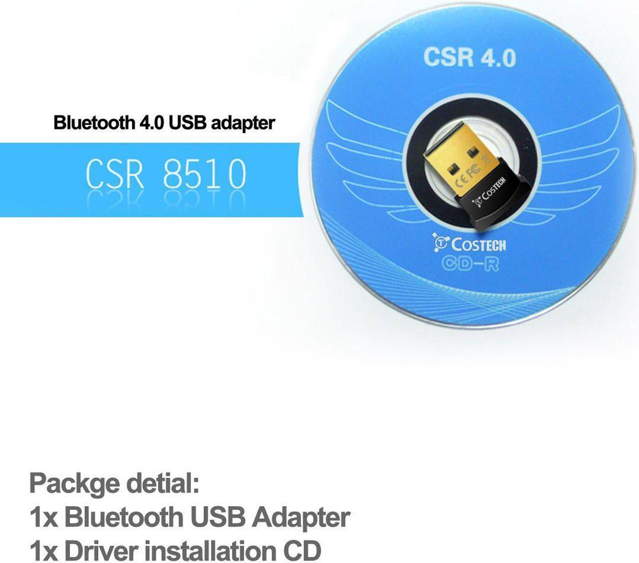 Alt view image 5 of 6 - Bluetooth 4.0 USB Adapter, Costech Gold Plated Micro Dongle 33ft/10m Compatible with Windows 10,8.1/8,7, Vista, XP, 32/64 Bit for Desktop, Laptop, computers