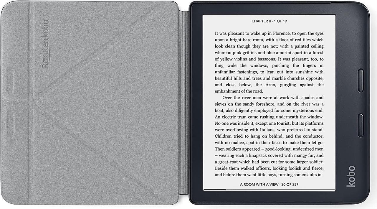 Alt view image 4 of 12 - Kobo Libra 2 SleepCover Case | Black | Sleep/Wake Technology | Built-in 2-Way Stand | Vegan Leather | Compatible with 7 Kobo Libra 2 eReader