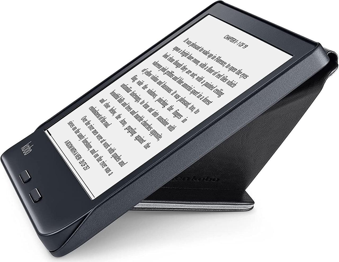 Alt view image 6 of 12 - Kobo Libra 2 SleepCover Case | Black | Sleep/Wake Technology | Built-in 2-Way Stand | Vegan Leather | Compatible with 7 Kobo Libra 2 eReader