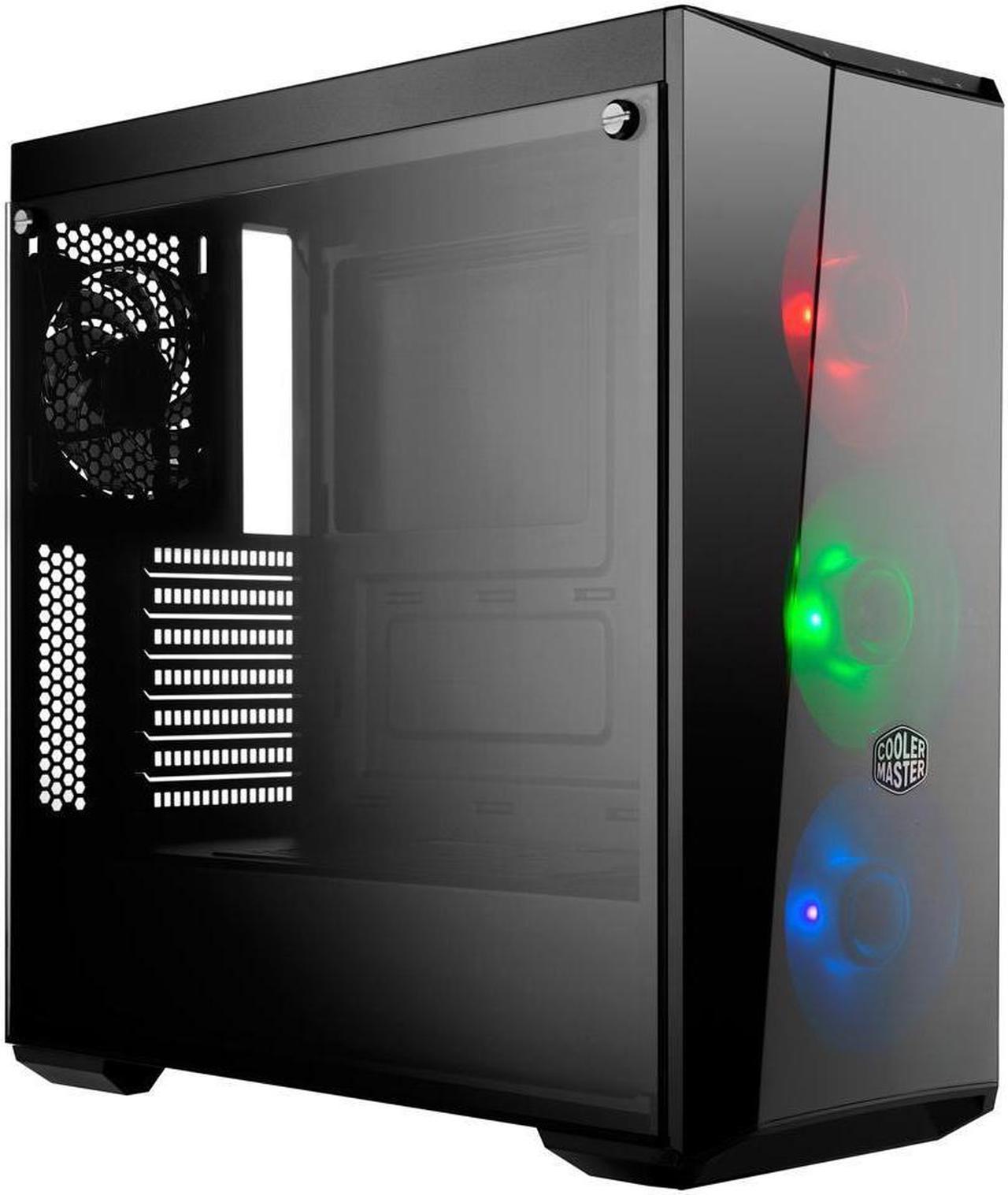 Cooler Master MasterBox Lite 5 ATX Mid-Tower with Front DarkMirror Panel, 3 Customize Color Trims, Tempered Glass Side Panel, Three 120mm ARGB Lighting Fans