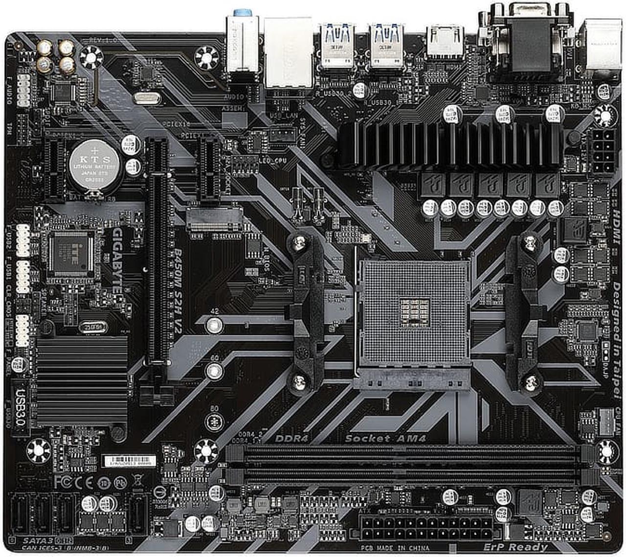 Main image of Gigabyte B450M S2H V2 Socket AM4 AMD B450 DDR4 Micro ATX Motherboard (B450M S2H V2)