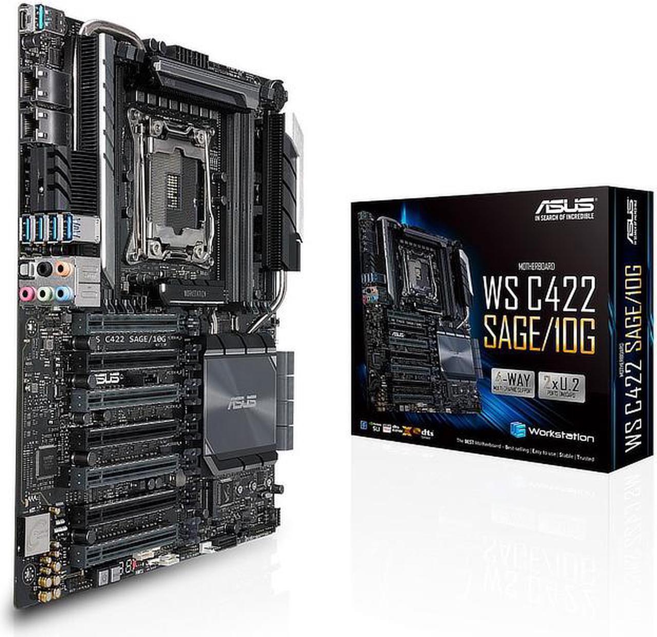 ASUS WS C422 SAGE/10G LGA 2066 Intel C422 DDR4 CEB Motherboard (90SW00J0-M0EAY0)