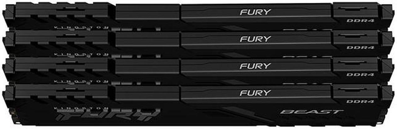 Alt view image 2 of 13 - Kingston FURY Beast 128GB (4 x 32GB) 288-pin DIMM DDR4 3600 MHz CL18 Black Memory (KF436C18BBK4/128)