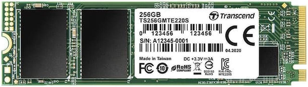 Alt view image 10 of 17 - Transcend 220S 256GB NVMe PCIe 3.0 x4 Double-sided M.2 2280 Internal Solid State Disk TS256GMTE220S