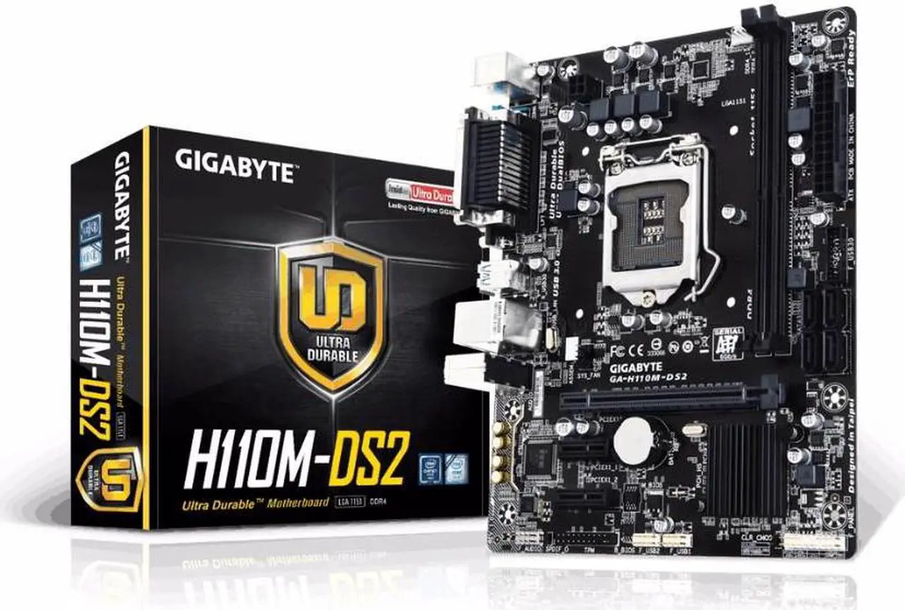 Main image of GIGABYTE GA-H110M-DS2 LGA 1151 Intel H110 SATA 6Gb/s USB 3.0 Micro ATX Intel Motherboard