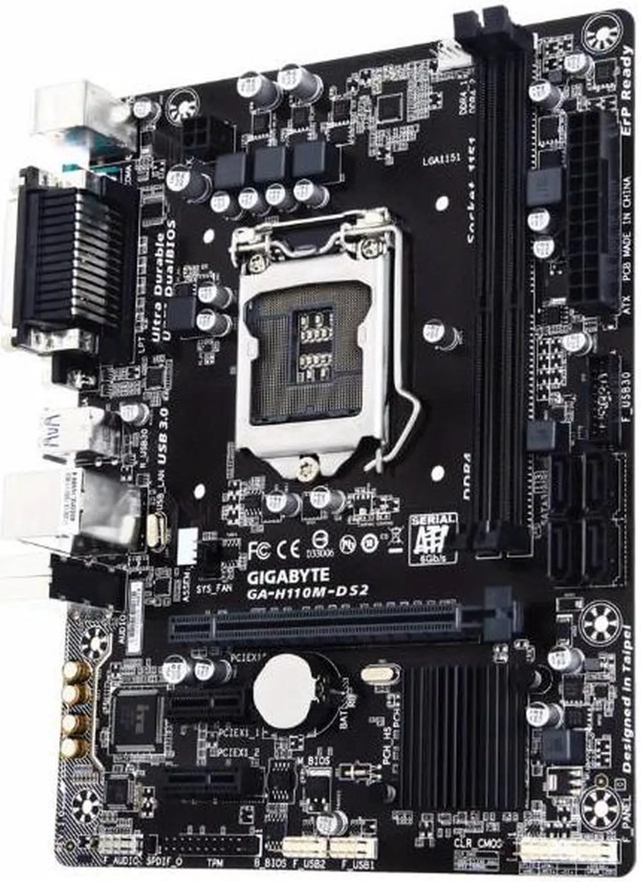 Alt view image 3 of 4 - GIGABYTE GA-H110M-DS2 LGA 1151 Intel H110 SATA 6Gb/s USB 3.0 Micro ATX Intel Motherboard