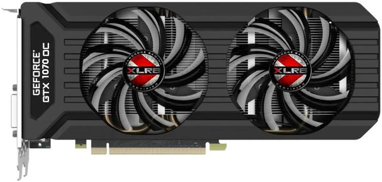 Alt view image 2 of 4 - PNY XLR8 GeForce GTX 1070 OC GAMING - Graphics card - GF GTX 1070 - 8 GB GDDR5 - PCIe 3.0 x16 - DVI, HDMI, 3 x DisplayPo