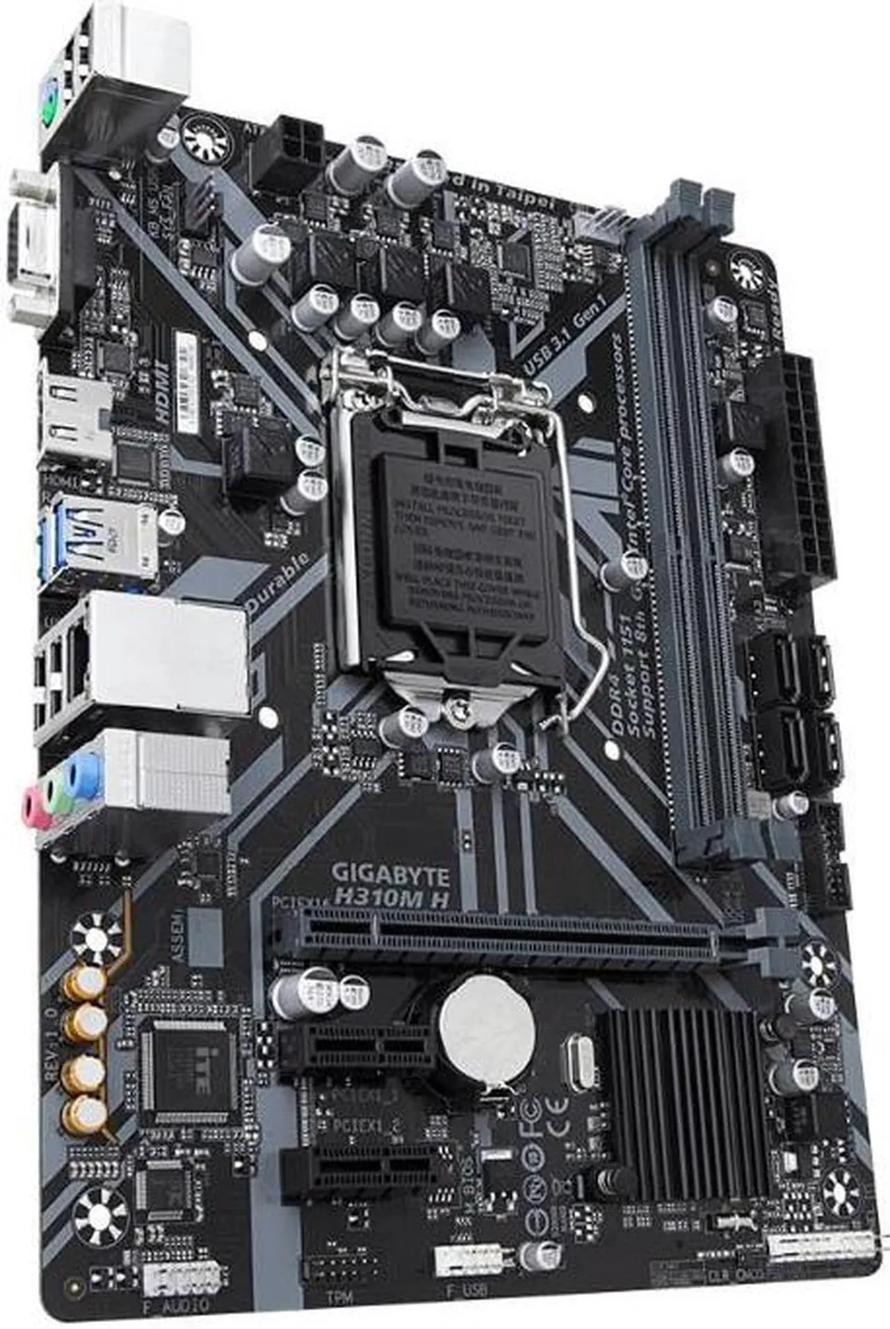 Main image of GIGABYTE H310M H LGA 1151 (300 Series) Intel H310 HDMI SATA 6Gb/s USB 3.1 Micro ATX Intel Motherboard