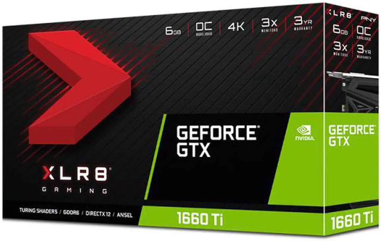 Alt view image 4 of 10 - PNY GeForce GTX 1660 Ti GAMING DF OC 6 GB GDDR6 Graphics Card (VCG1660T6DFPPB-O)