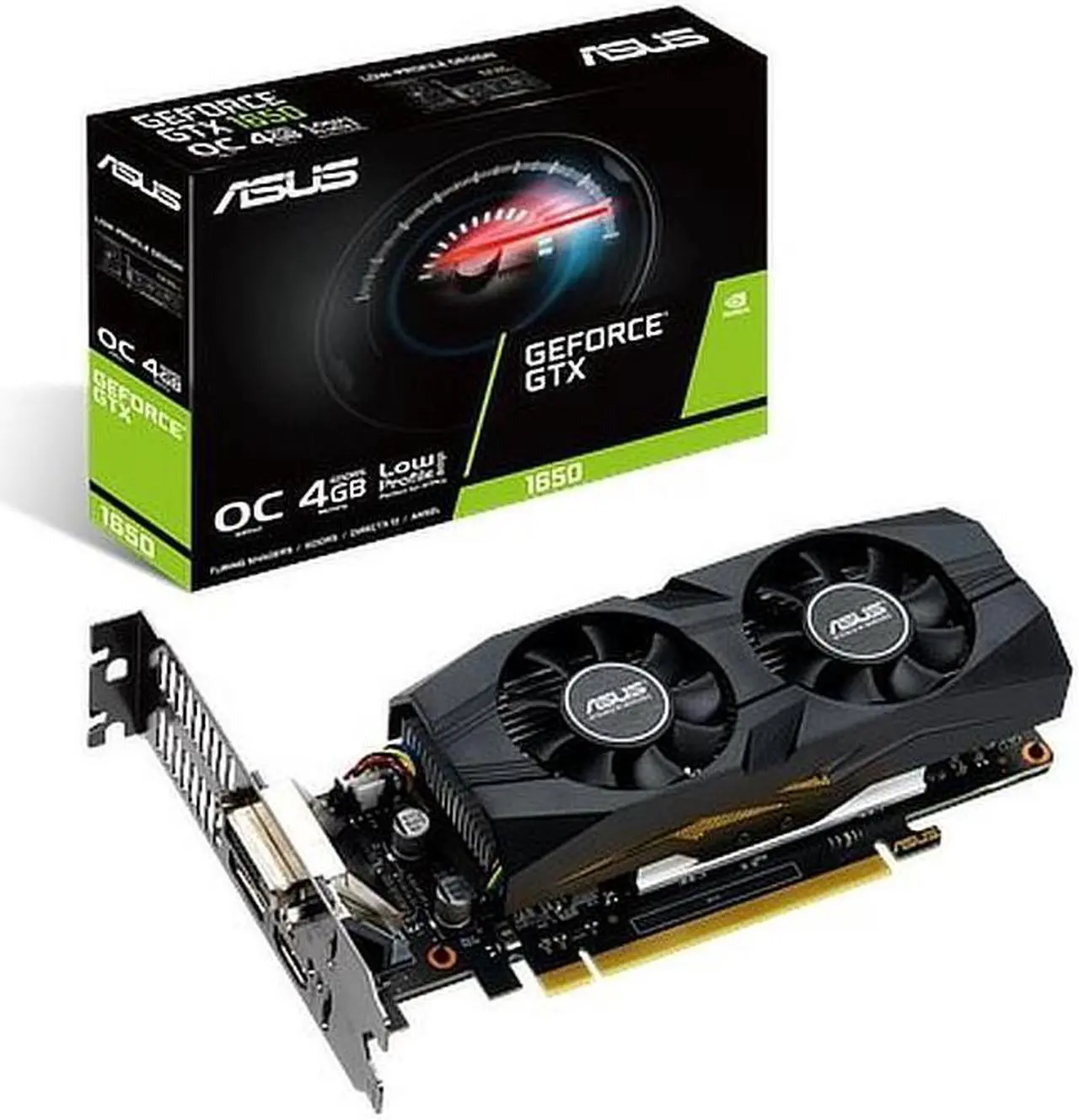 Main image of ASUS GTX1650-O4G-LP-BRK - OC Edition - graphics card - GF GTX 1650 - 4 GB GDDR5 - PCIe 3.0 x16 low profile - DVI, HDMI,