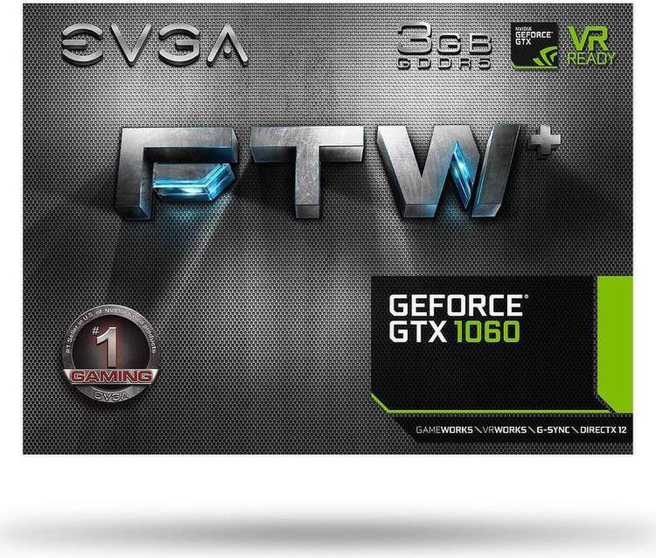 Alt view image 5 of 6 - EVGA GeForce GTX 1060 DirectX 12 03G-P4-6367-KR 3GB 192-Bit GDDR5 PCI Express 3.0 x16 FTW+ Gaming ACX 3.0 Video Card