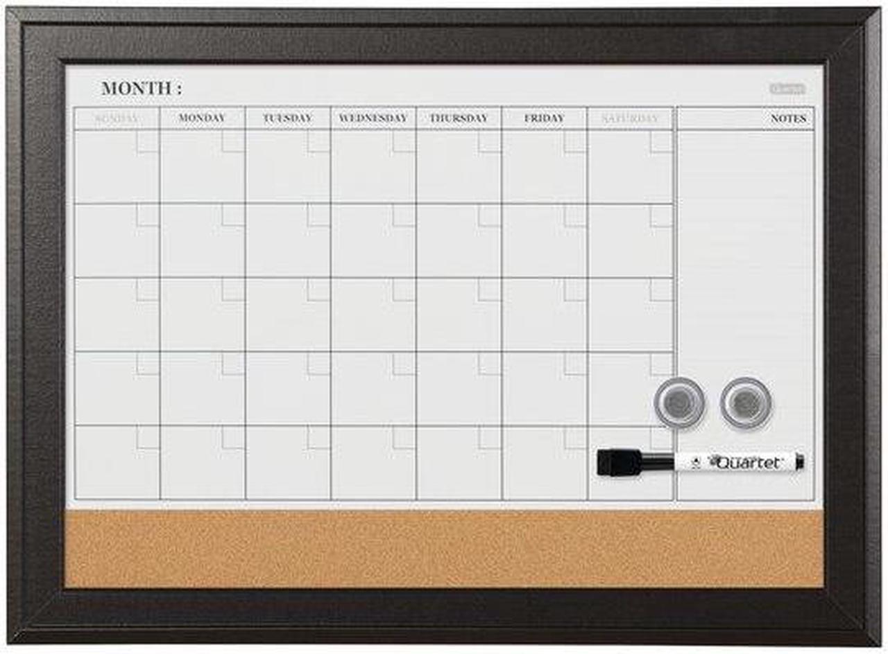 Alt view image 3 of 20 - Quartet Combination Magnetic Whiteboard Calendar & Corkboard 23x17 Black