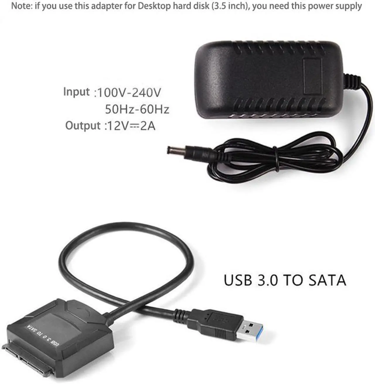 Alt view image 2 of 7 - Jansicotek  SATA to USB 3.0 Adapter, Hard Drive Adapter for Universal 2.5"/3.5" InchSATA External HDD/SSD, Support UASP