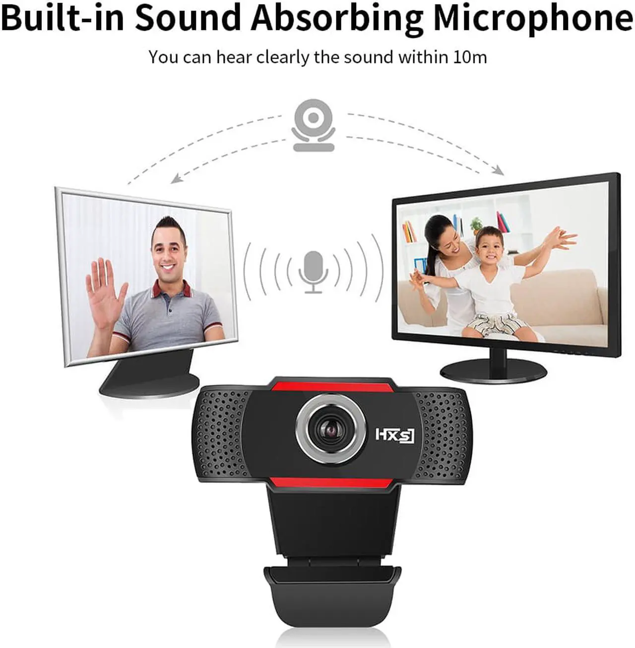 Alt view image 3 of 7 - Jansicotek S30 720P HD Webcam, USB Webcam for Live Streaming, Desktop and Laptop Webcam, Plug and Play Video Calling Computer Camera, Built-in Mic,1280 x 720 Dynamic Resolution, Black