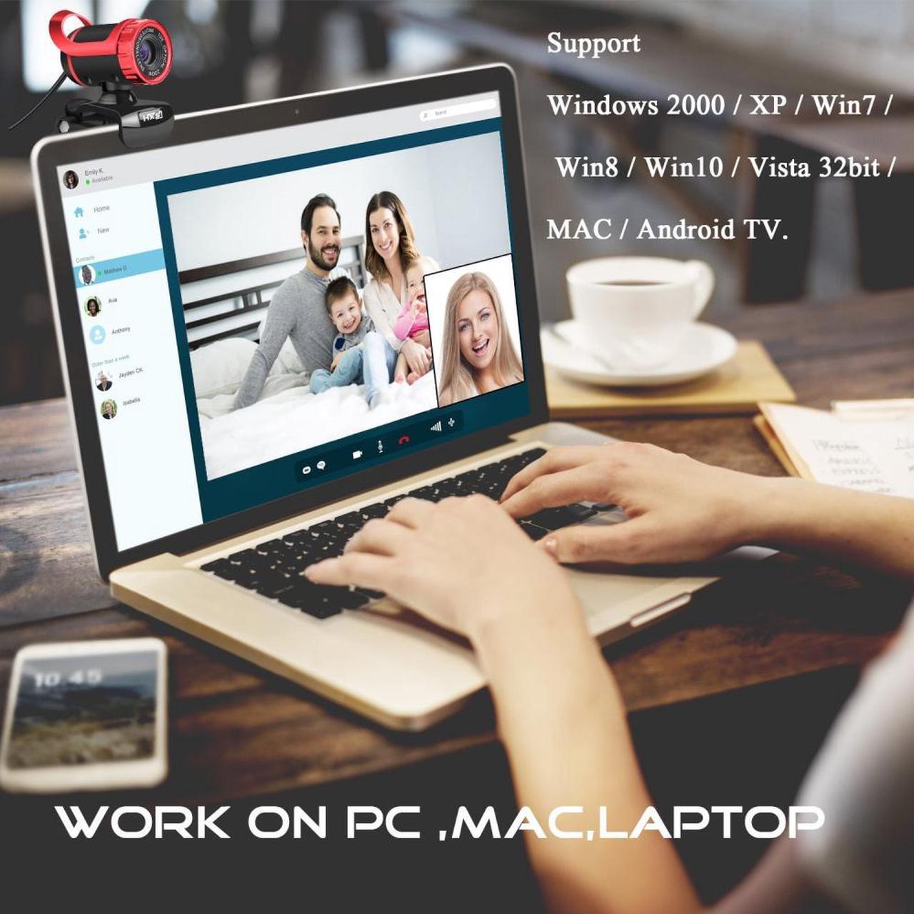 Alt view image 7 of 7 - Webcam USB 2.0 480P Camera Web Cam 360 Degree MIC Clip-on for PC Laptop Web Cam Web Camera