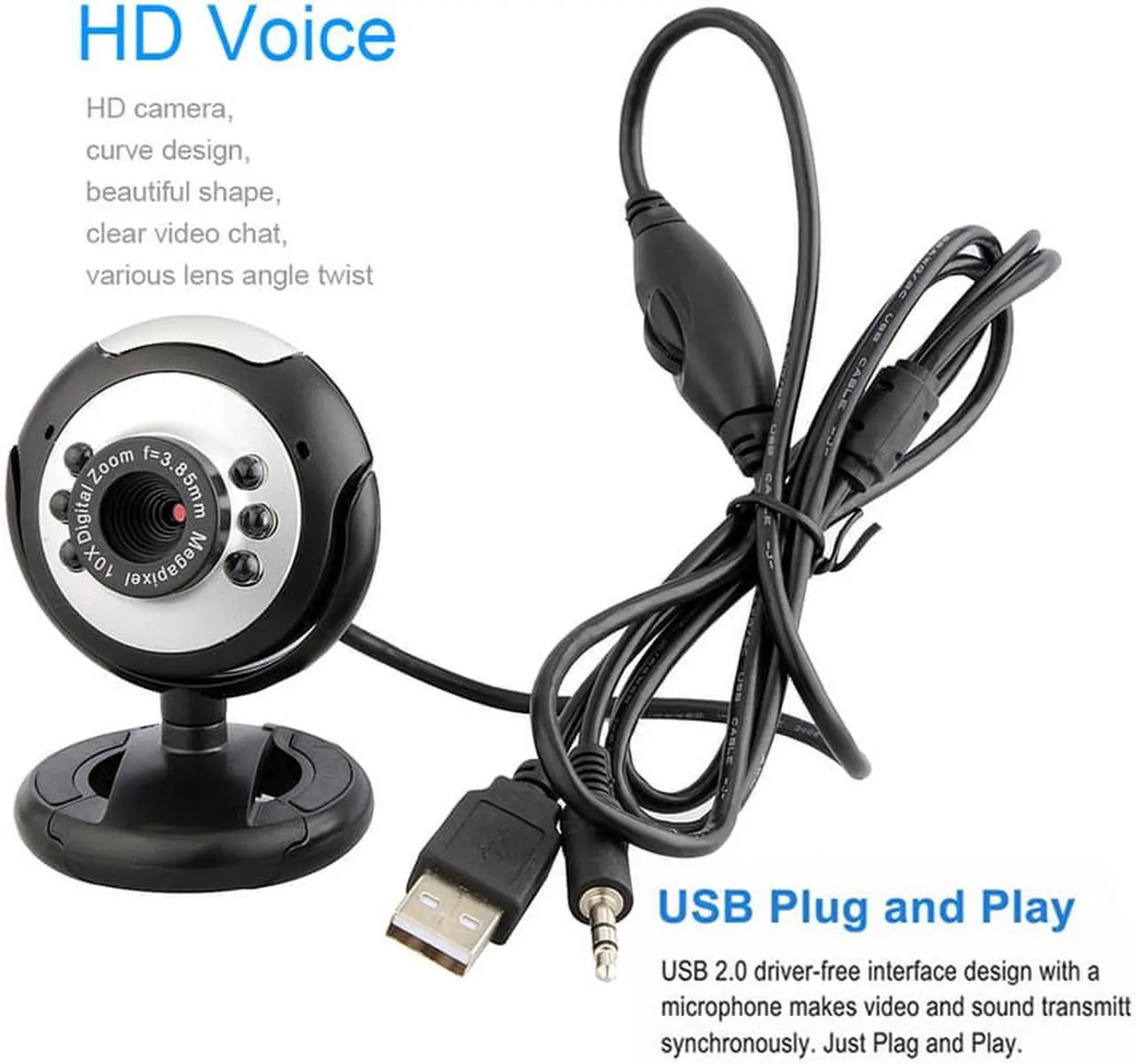 Alt view image 3 of 7 - With 6 LED night vision USB 2.0 3.0 Computer Camera Notebook Laptop 480P HD Webcam Camera Microphone Video TV