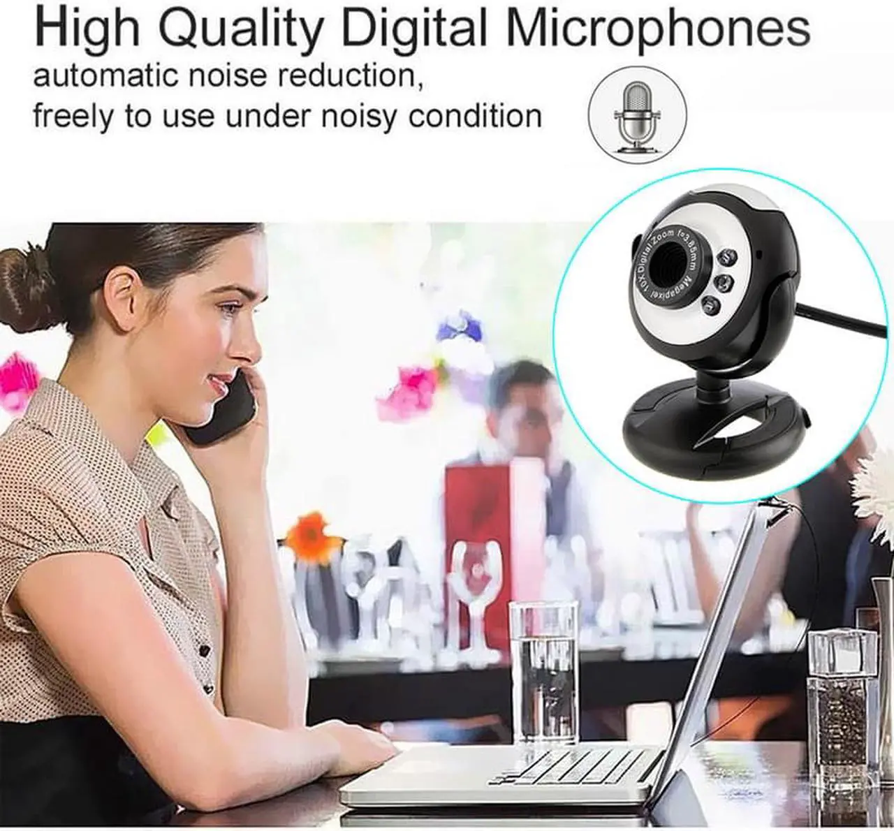 Alt view image 6 of 7 - With 6 LED night vision USB 2.0 3.0 Computer Camera Notebook Laptop 480P HD Webcam Camera Microphone Video TV