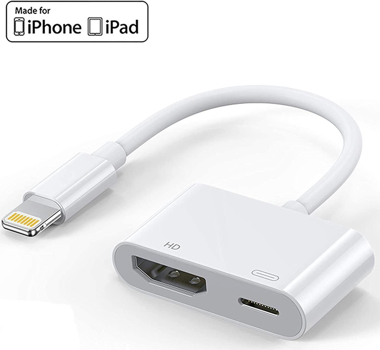 Main image of Lightning to HDMI Adapter Lightning to Digital AV Adapter 1080P with Lightning Charging Port for Select iPhone, iPad and iPod Models and TV Monitor Projector White