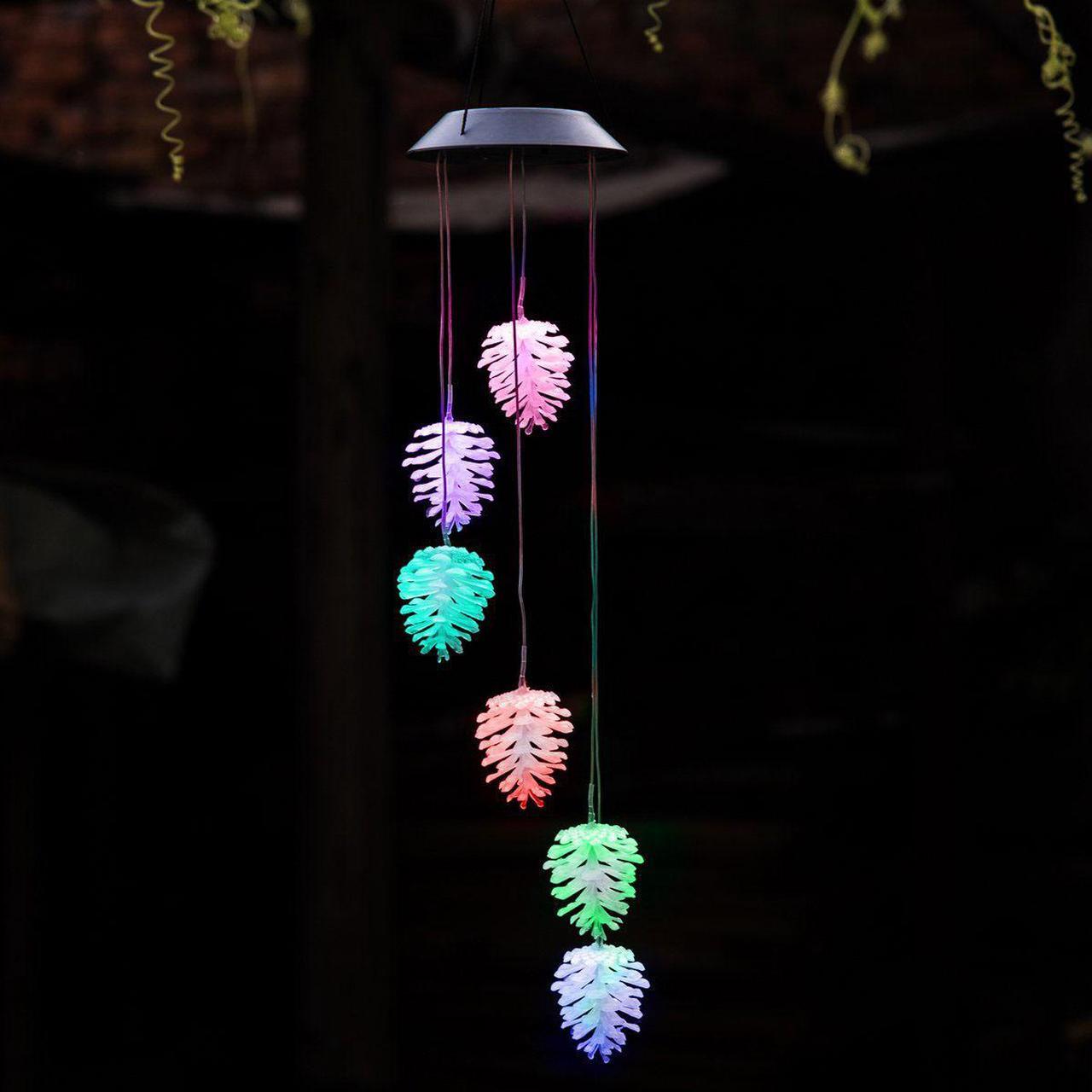 Main image of Gifts for Mom Grandma Wind Chimes Outdoor, Solar Pine Cone Wind Chimes Color Changing Lights Mobile Wind Chime Best Memorial Birthday, Decorative Romantic Patio Lights for Yard Garden Home