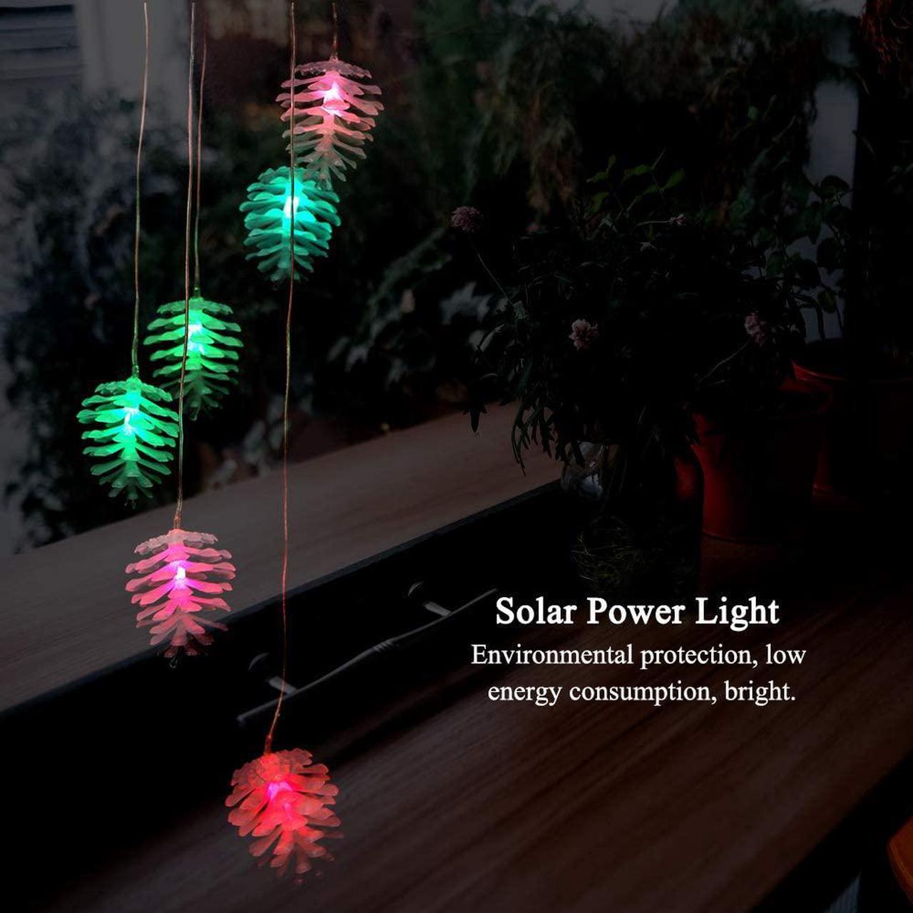 Alt view image 4 of 6 - Gifts for Mom Grandma Wind Chimes Outdoor, Solar Pine Cone Wind Chimes Color Changing Lights Mobile Wind Chime Best Memorial Birthday, Decorative Romantic Patio Lights for Yard Garden Home