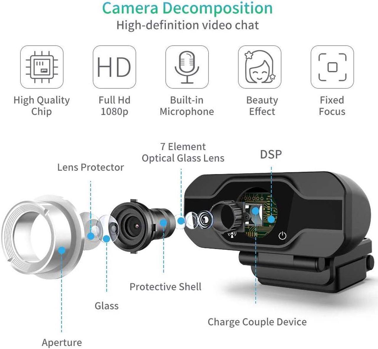 Alt view image 2 of 7 - HXSJ S50 1MP Webcam with Microphone, 720P HD Streaming USB Computer Webcam Camera Plug and Play [30fps] for PC Laptop Desktop Mac Video Conferencing Calling Gaming, Skype YouTube Zoom Facetime
