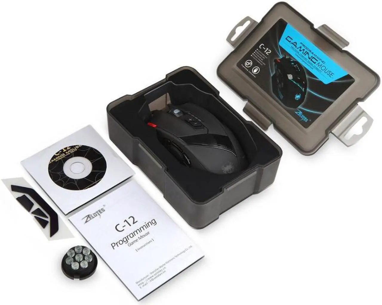 Alt view image 4 of 7 - Zelotes C-12 Wired Gaming Mouse, Optical Wired Computer Mice with 4,000DPI, High Precision, 12 Programmable Mouse Buttons Compatible with Laptop PC, 12 Buttons (Black)