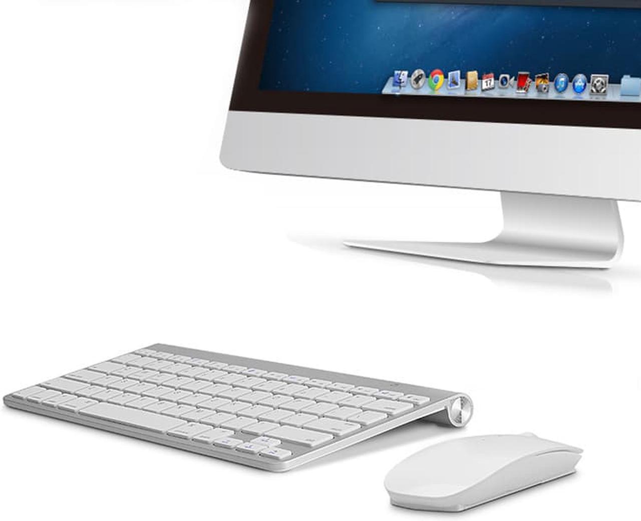 Alt view image 2 of 7 - Jansicotek K1088 2.4 Gigahertz Ultra-Slim Wireless Keyboard and Mouse Combo, Multimedia Office Keyboard for PC, Laptop and Desktop,Business Office-(White)