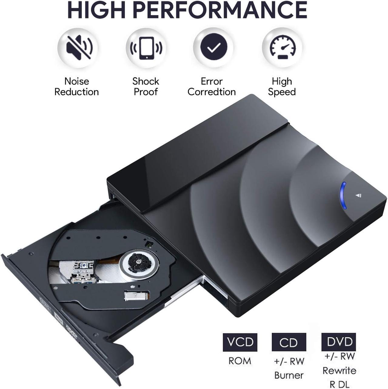 Alt view image 5 of 7 - Jansicotek External DVD Drive with Touch Sensitive Button, USB 3.0 Portable CD/DVD+/-RW Drive/ DVD Player for Laptop CD ROM Burner Compatible with Laptop Desktop PC Windows Linux OS Apple Mac