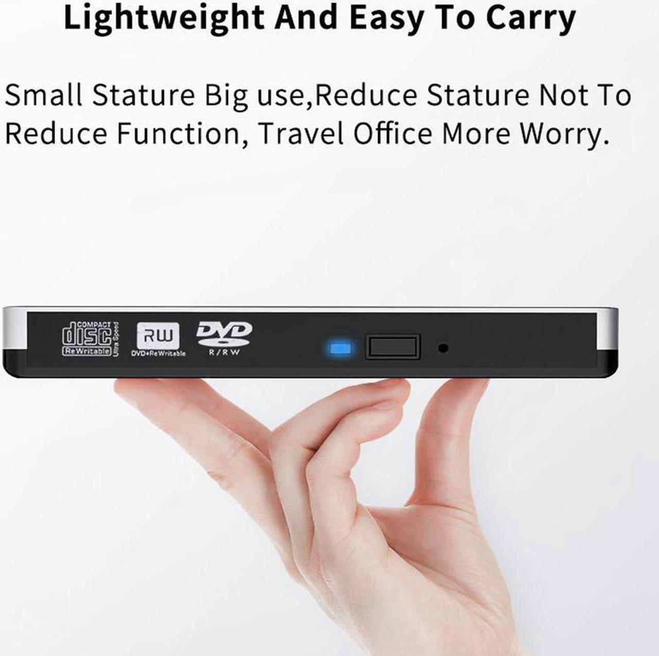 Alt view image 5 of 7 - External CD DVD Drive,  USB3.0 Type-c Ultra Slim Portable CD DVD RW DVD CD ROM Burner Writer Superdrive with High Speed Data Transfer Compatible with Laptop Desktop PC Windows Linux OS Apple Mac