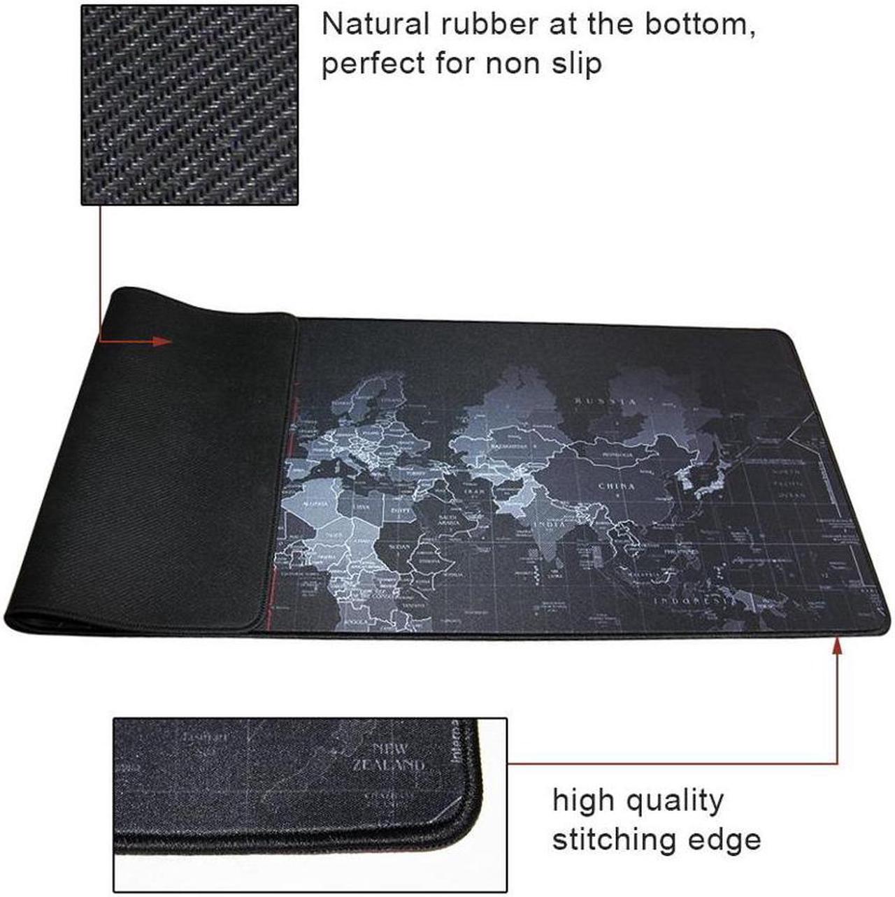 Alt view image 5 of 7 - Extended XXL Size Gaming Mouse Pad Custom,World Map Silhouette Pattern Mouse Pad Non-Slip Thick Rubber Large Mousepad, L 31.50 in * W 15.75 in