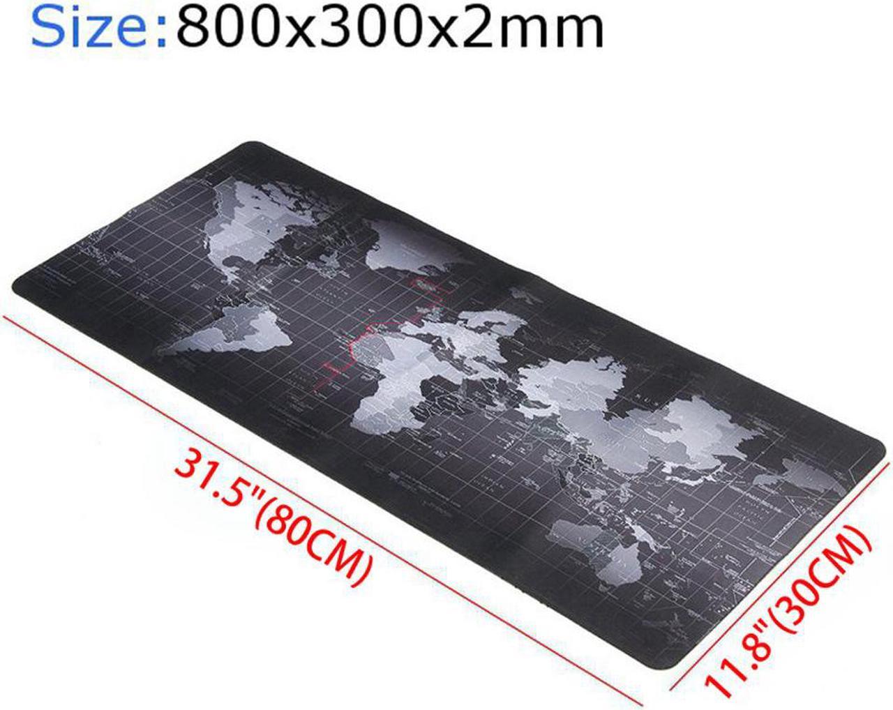 Extended XL Gaming Mouse Pad - Portable Large Desk Pad - Non-Slip Rubber Base (World Map L 31.50 in * W 11.81 in)