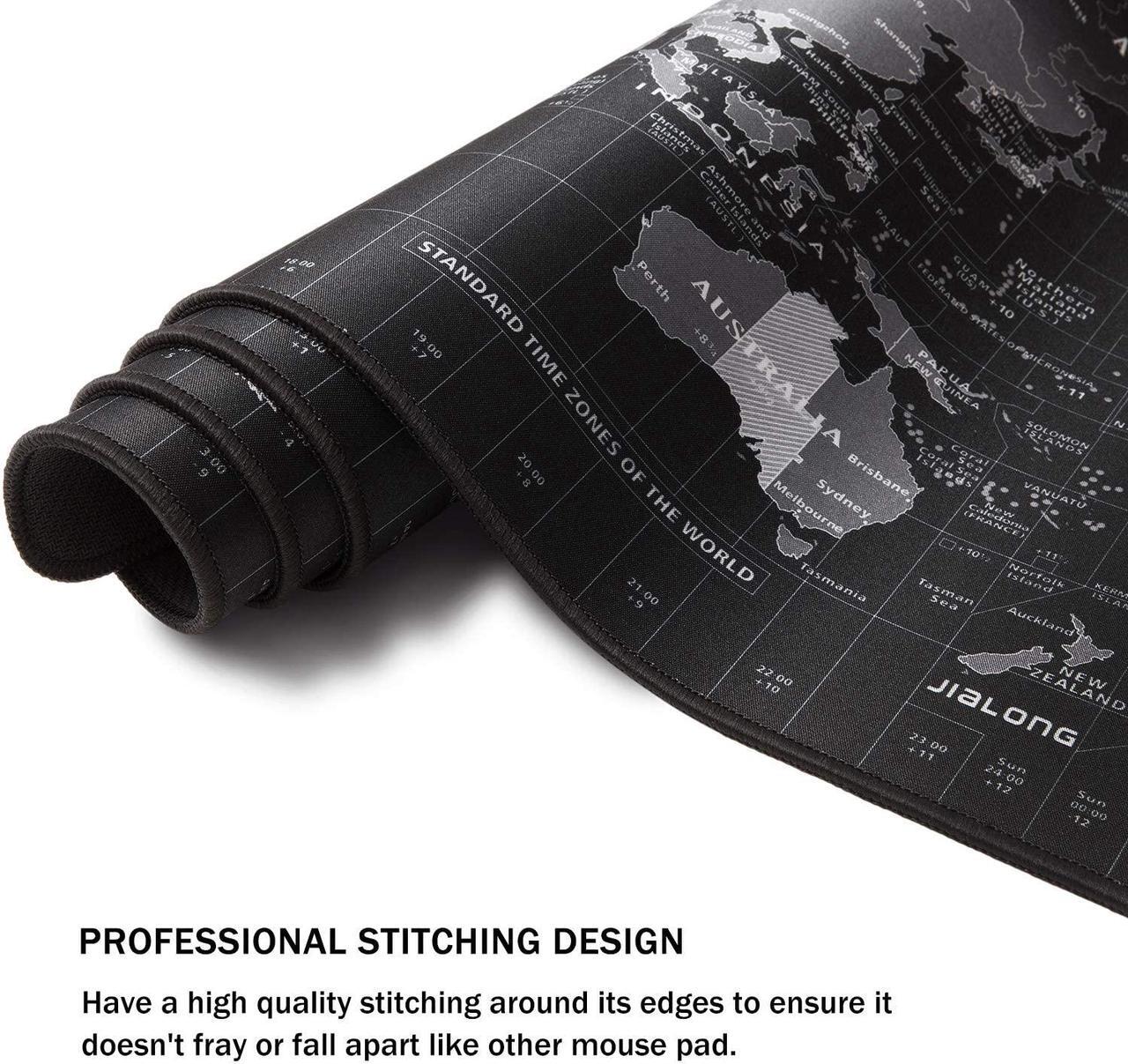 Alt view image 6 of 7 - XXL Gaming Mouse Pad Large Anti-Slip Rubber Base Size 800×400×2mm(31.50 X 15.75X 0.08inch) (World Map Pattern)