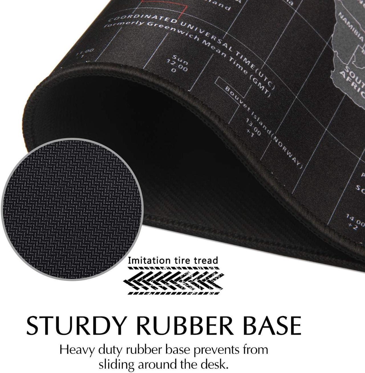 Alt view image 4 of 7 - Extended Large Size, Gaming Mouse Pad, Non-Slip Rubber Base, Large Size Desk Pad, Black World Map & Color Sewn (Black, XXL Size 31.50 X 15.75X 0.08inch)