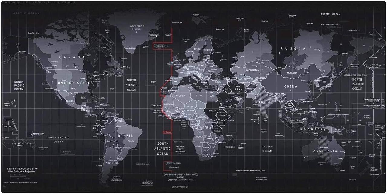 Alt view image 3 of 7 - XXL Gaming Mouse Pad Large Anti-Slip Rubber Base Size 800×400×2mm(31.50 X 15.75X 0.08inch) (World Map Pattern)