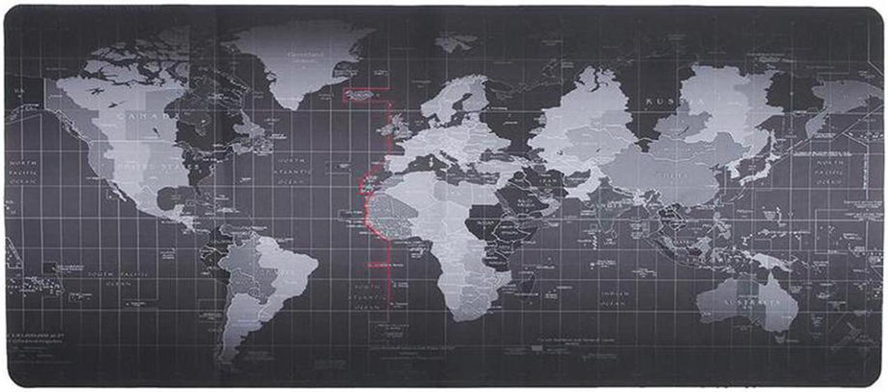 Alt view image 4 of 7 - Extended XXL Size Gaming Mouse Pad Custom,World Map Silhouette Pattern Mouse Pad Non-Slip Thick Rubber Large Mousepad, L 31.50 in * W 15.75 in