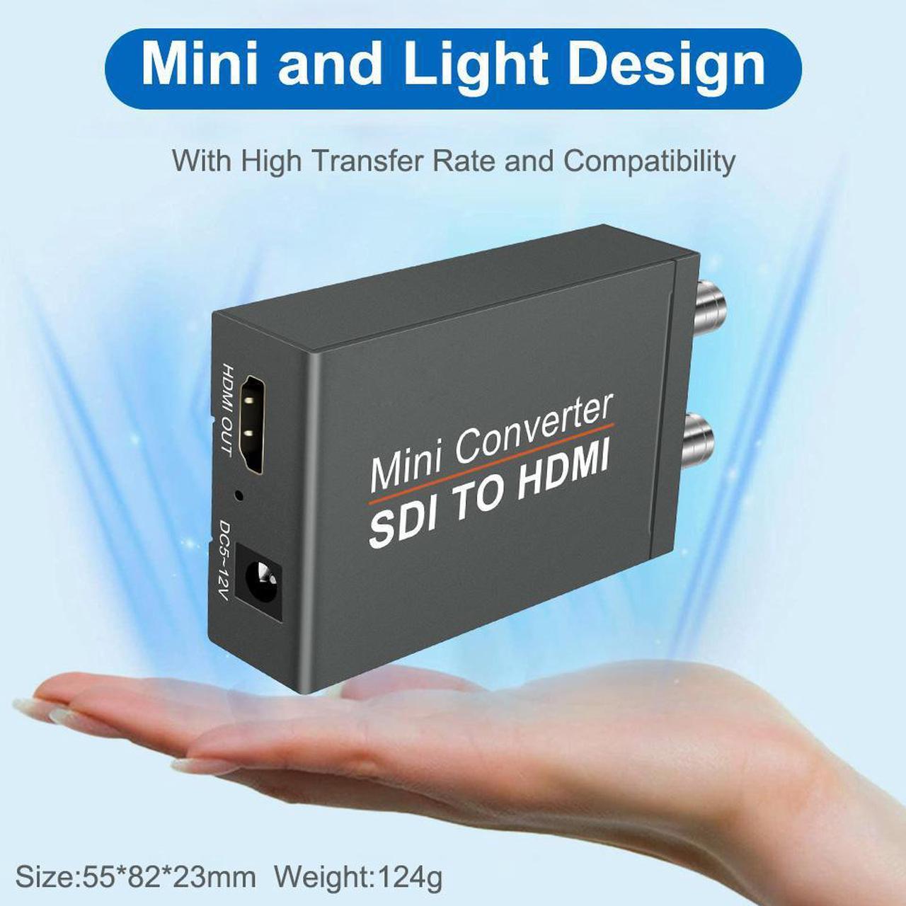 Alt view image 6 of 7 - SDI (SD-SDI/HD-SDI/3G-SDI) to HDMI Converter, HDMI Input to SDI 2 Output Support SD/HD/3G-SDI 1080P HDMI to SDI for Camcorder Camera to TV