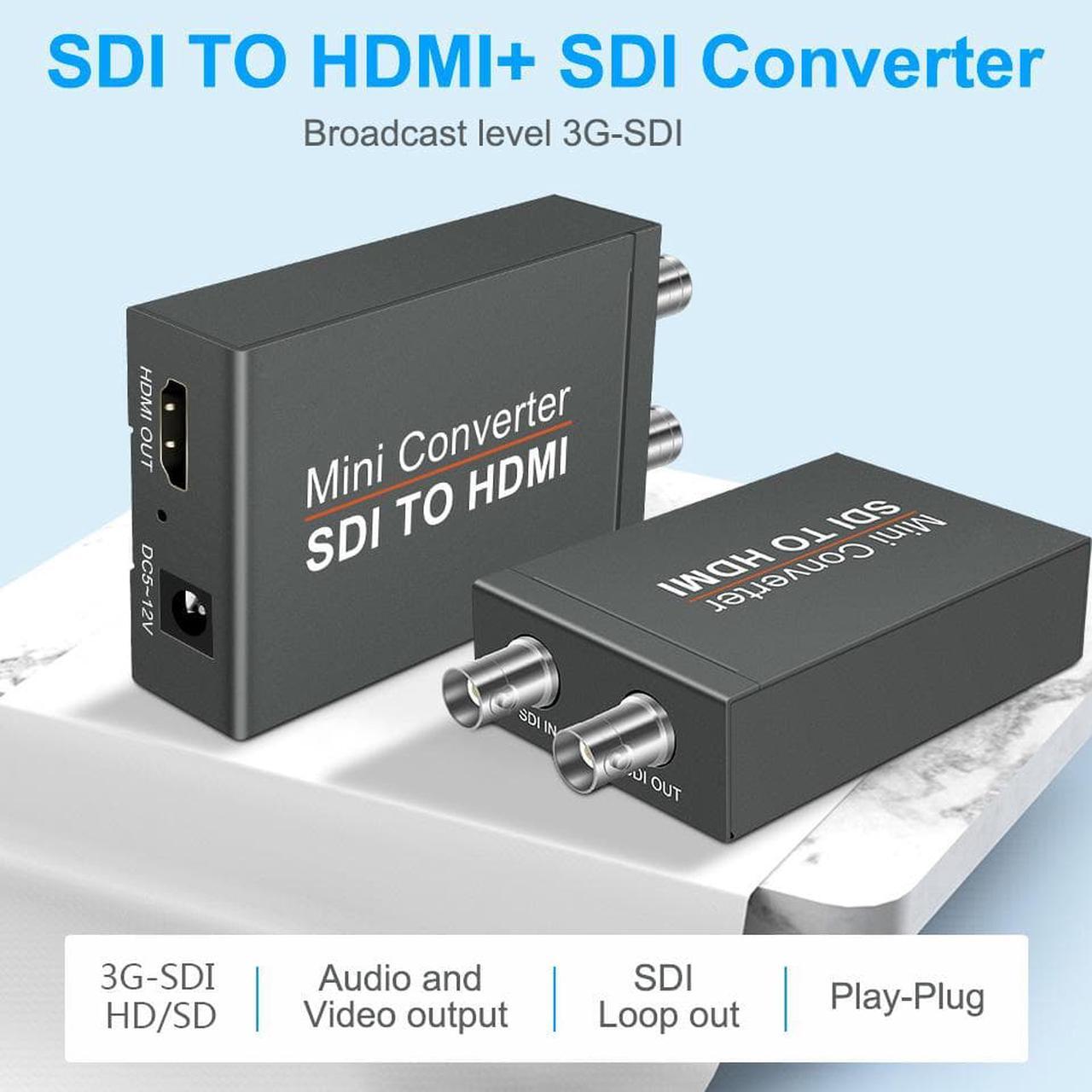 Alt view image 2 of 7 - SDI (SD-SDI/HD-SDI/3G-SDI) to HDMI Converter, HDMI Input to SDI 2 Output Support SD/HD/3G-SDI 1080P HDMI to SDI for Camcorder Camera to TV