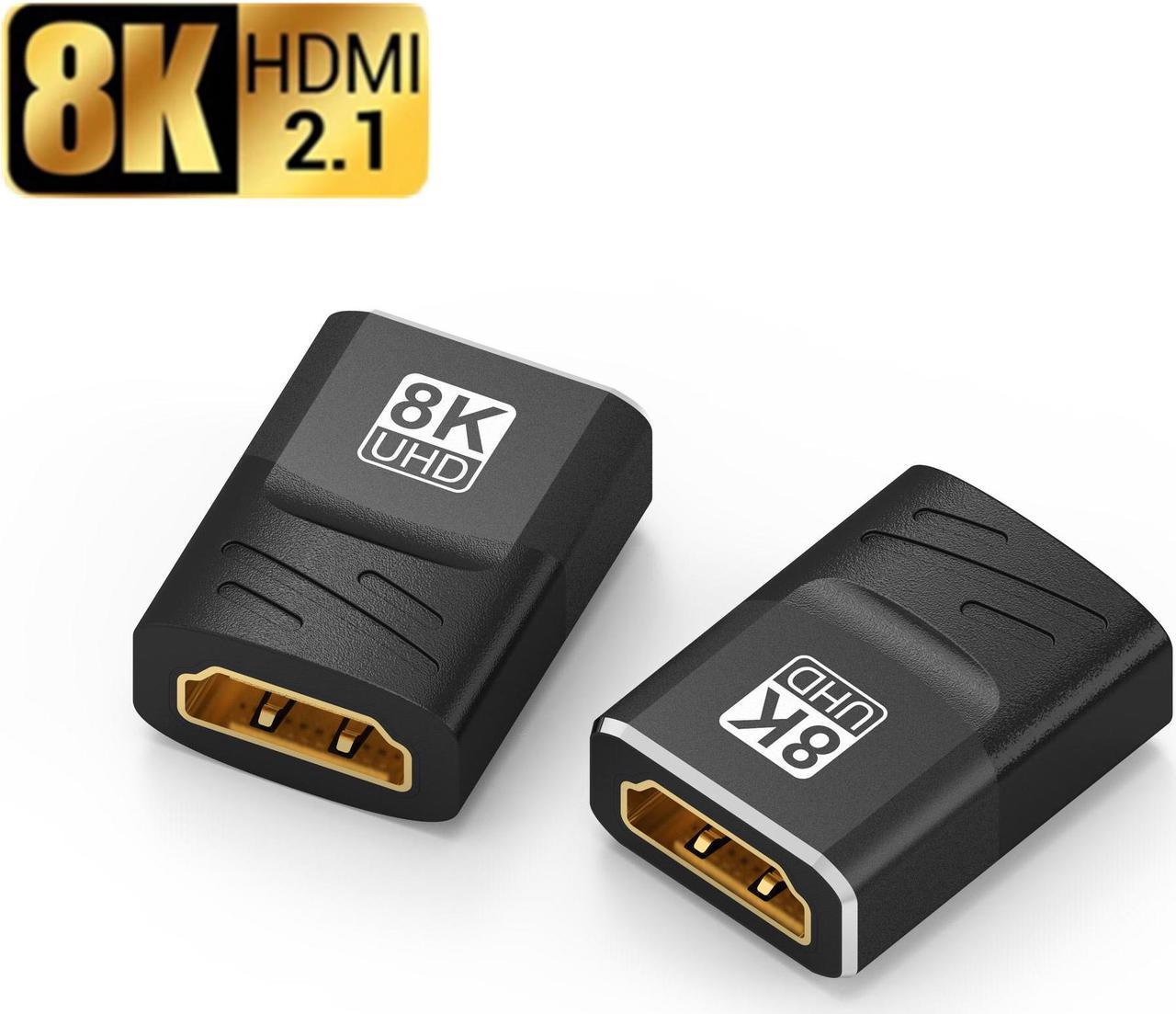 8K HDMI-Compatible Cable Extender Adapter Female To Female For PS4 PS3 PC TV Box Monitor Tablet Laptop HD 8K Extender 8K@60Hz 4K@120Hz Black