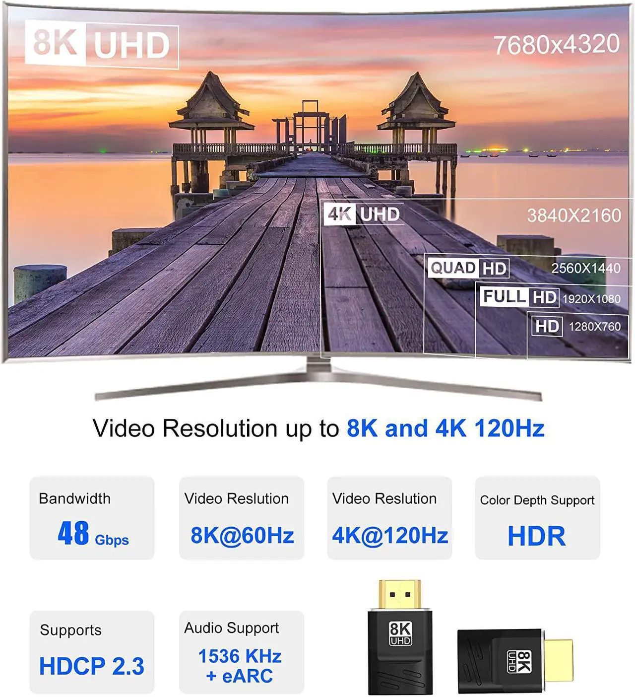 Alt view image 4 of 7 - 8K HDMI-compatible Extender 2.1 Cable Adapter Male to Female Cable Converter for HDTV PS4 PS5 Laptop 4K HDMI Extender Male to Female