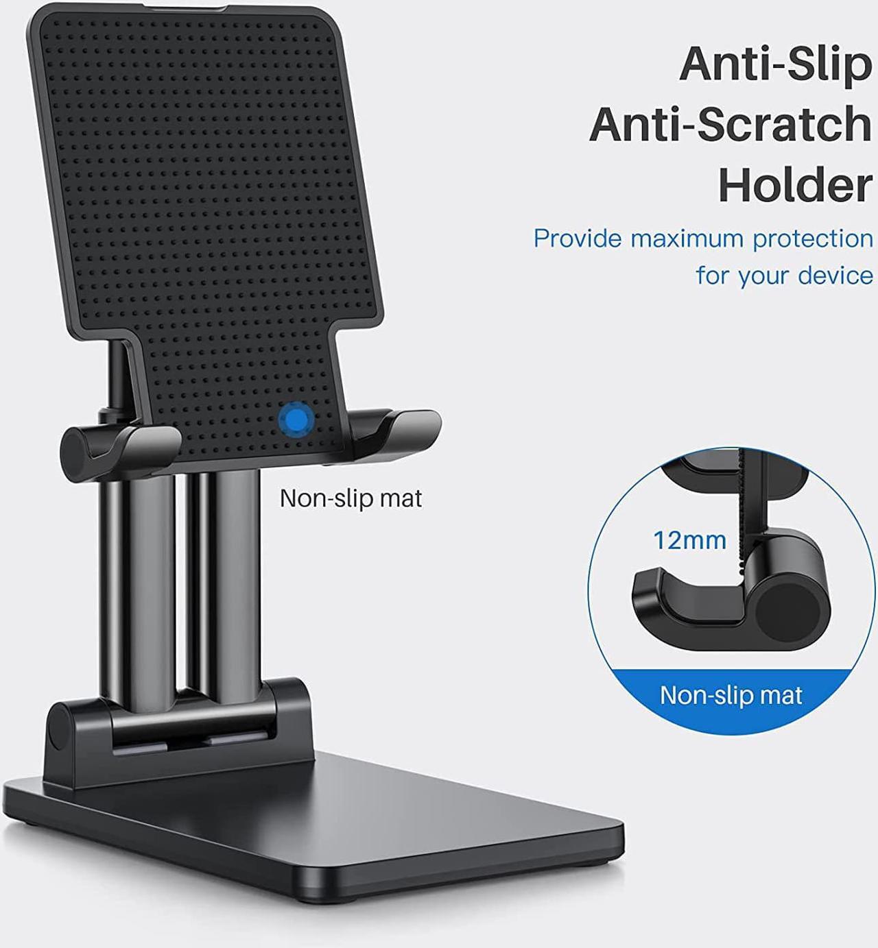 Alt view image 2 of 7 - Cell Phone Stand Holder, Foldable Desktop Phone Stand, Extensiable Anti-Slip Base and Height Angle Adjustable Desk Phone Holder for 4-12.9'' iPad, Kindle, Mobile Phone, Tablet and Switch