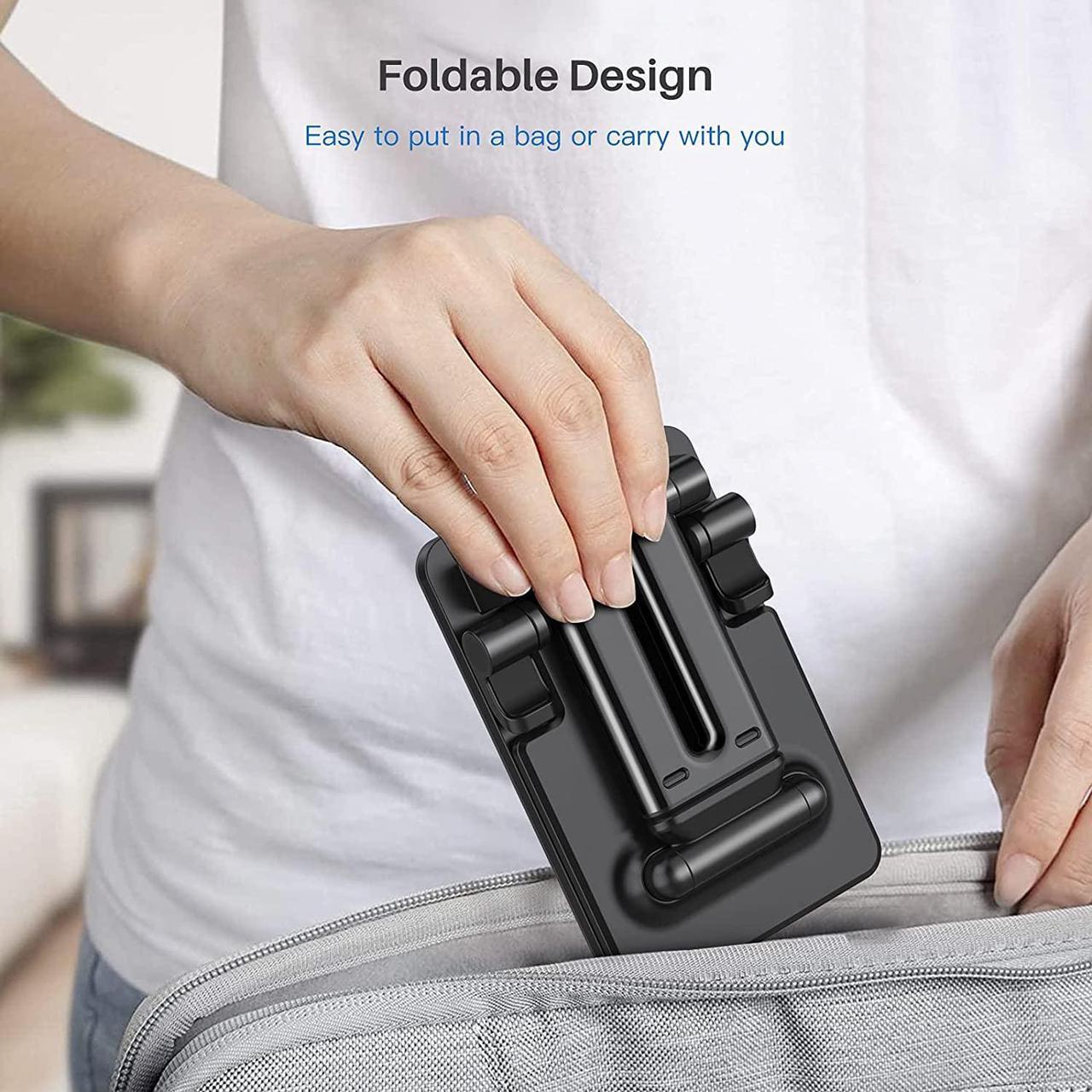 Alt view image 7 of 7 - Cell Phone Stand Holder, Foldable Desktop Phone Stand, Extensiable Anti-Slip Base and Height Angle Adjustable Desk Phone Holder for 4-12.9'' iPad, Kindle, Mobile Phone, Tablet and Switch