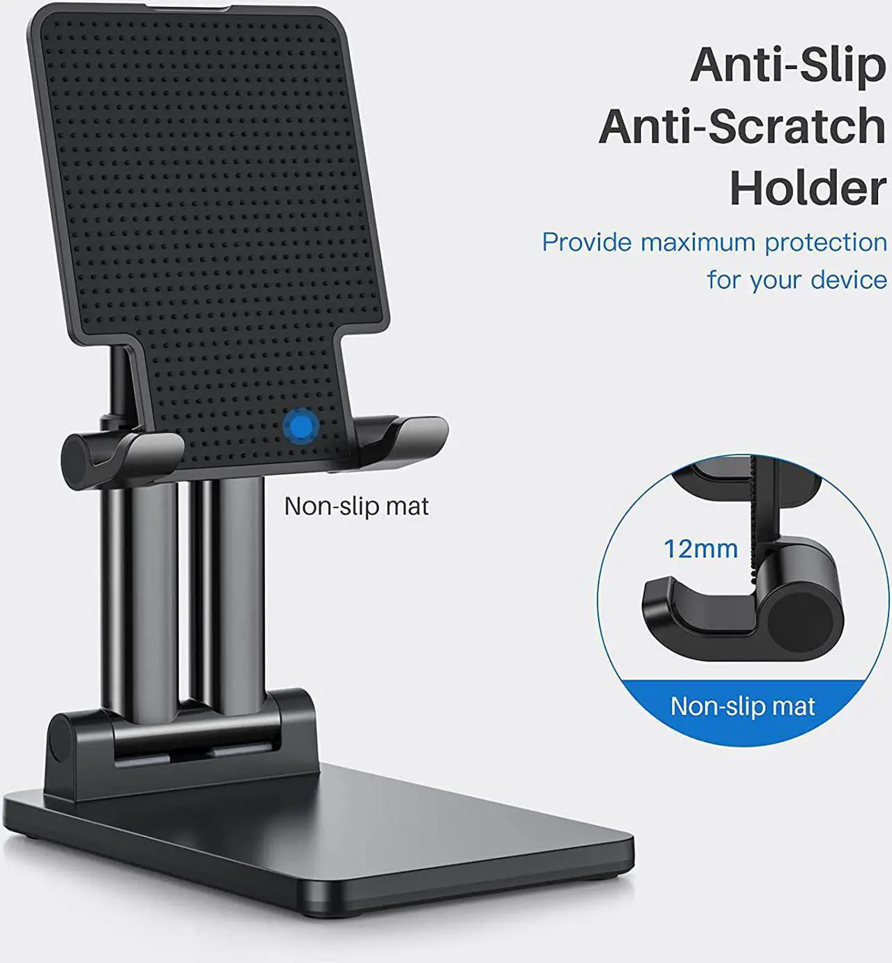 Alt view image 2 of 7 - Cell Phone Holder, Adjustable Desktop Cell Phone Stand Cradle Dock Compatible Tablet StandiPhone Stand ipad Foldable Phone Stand for Desk Thick Case Phone 4-12.9'' iPhone 13,iPad,Tablet, Kindle